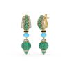 Emerald Turquoise Diamond Hanging Earrings